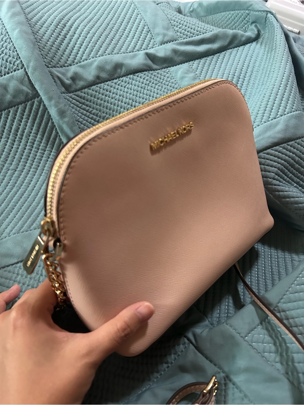 Michael Kors Blush Saffiano Dome Crossbody with Gold Hardware - Picture 12 of 12